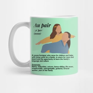 Au pair definition female green Mug